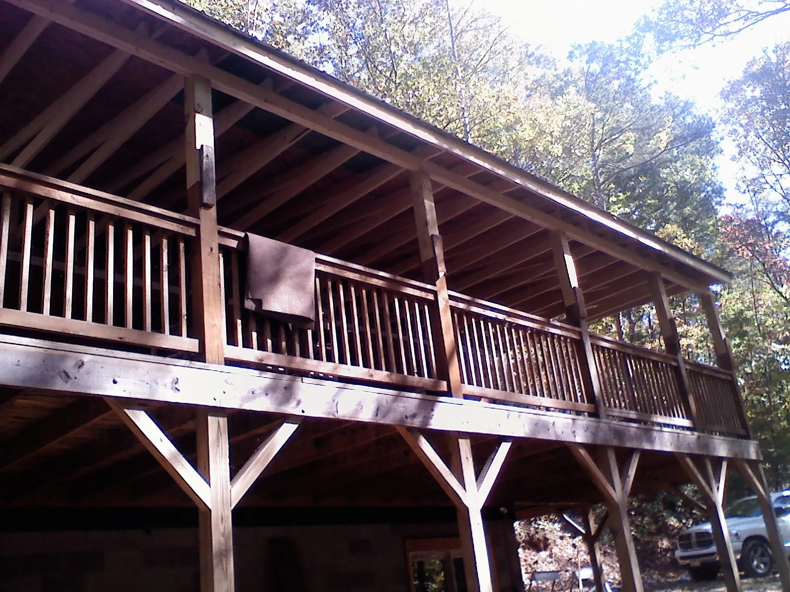 Timber framing under a new elevated porch and deck — Roof Leak Repair in Elmaton by Roofing Brothers